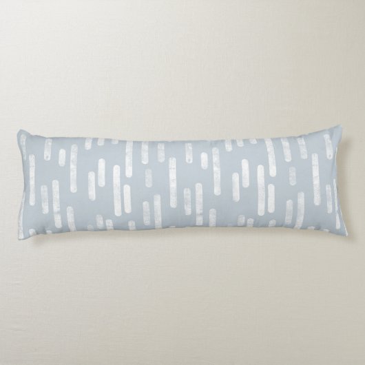 Inky Rounded Lines Muster | White on Dusty Blue Seitenschläferkissen (Rückseite)