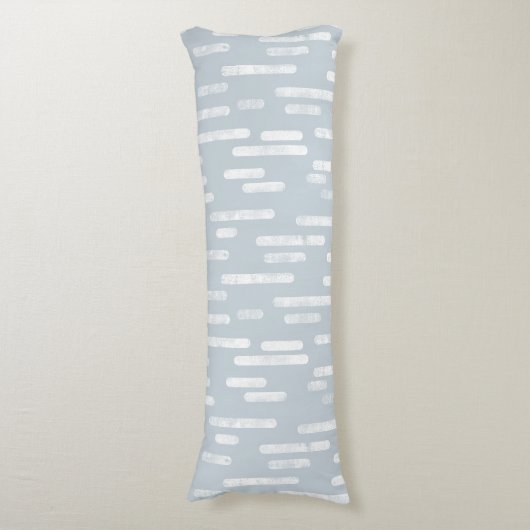 Inky Rounded Lines Muster | White on Dusty Blue Seitenschläferkissen (Vorderseite Vertikal)