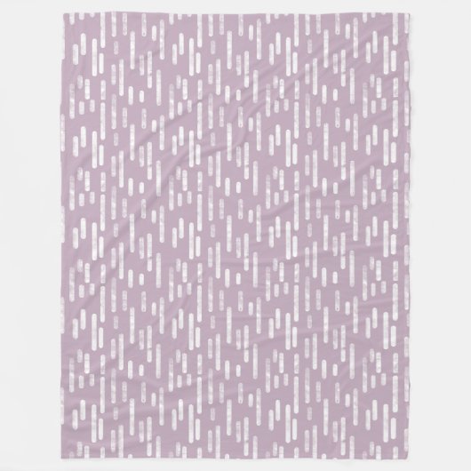 Inky Rounded Lines Muster | White on Mauve Fleecedecke (Vorderseite)