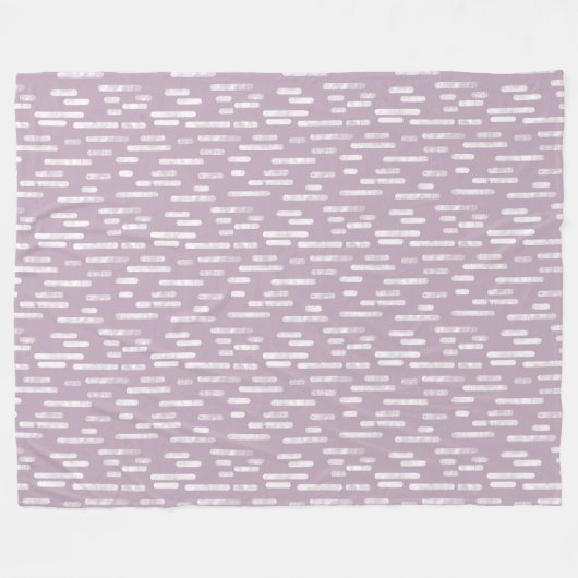 Inky Rounded Lines Muster | White on Mauve Fleecedecke (Vorderseite (Horizontal))