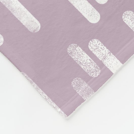 Inky Rounded Lines Muster | White on Mauve Fleecedecke (Ecke)