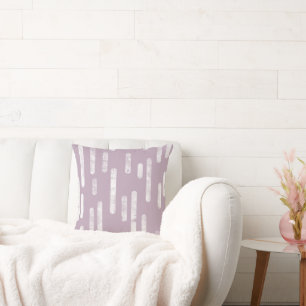Inky Rounded Lines Muster   White on Mauve Kissen