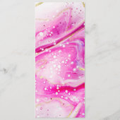 Inky Splash Rosa Marmor mit Gold-Folie Abendessen Menükarte (Rückseite)