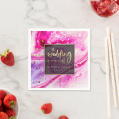 Inky Splash Rosa Marmor mit Goldfolie Hochzeitsfol Serviette (Beispiel)