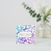 Inky-Wasserfarbe Quarzkristalle Magisches Muster Quadratische Visitenkarte (Stehend Vorderseite)