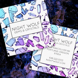 Inky-Wasserfarbe Quarzkristalle Magisches Muster Quadratische Visitenkarte