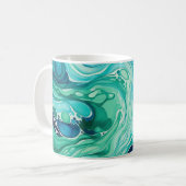 Inky Wave 1 Türkisblaue klassische Tasse, 325 ml Kaffeetasse (Vorderseite Links)