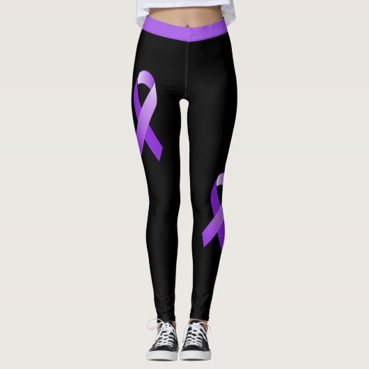 Inländische Gewalt DV Bewusstsein Lila Band Leggings (Vorderseite)