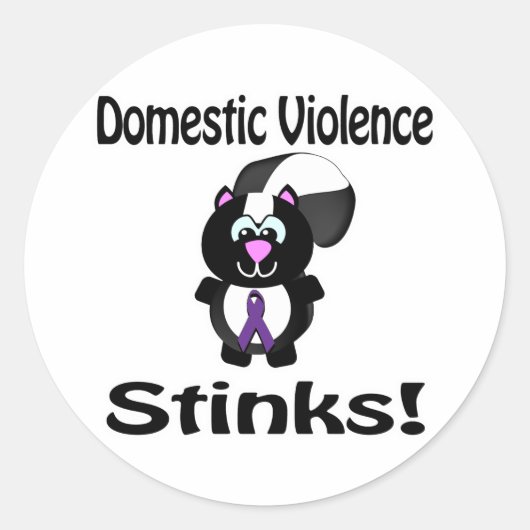 Inländische Gewalt stinks Skunk Awareness Design Runder Aufkleber (Vorderseite)