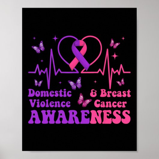 Inländische Gewalt und Amp; Brustkrebs-Bewusstsein Poster (Vorne)