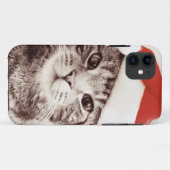 Inländische Tabbykatze, die roten Weihnachtshut Case-Mate iPhone Hülle (Rückseite (Horizontal))