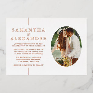 Inline-Foto Moderne Weiße All-in-One-Hochzeit Folieneinladung