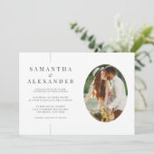 Inline Foto Moderne White QR Code Hochzeit Einladung (Stehend Vorderseite)