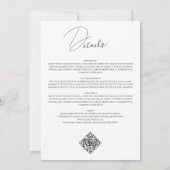 Inline Foto Moderne White QR Code Hochzeit Einladung (Rückseite)