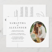 Inline Foto Moderne White QR Code Hochzeit Einladung (Vorne/Hinten)