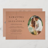 Inline Foto Terracotta QR Code Hochzeit Einladung (Vorne/Hinten)