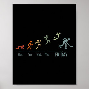 Inline-Hockey Skating Schlittschuhläufer Hockey Wo Poster