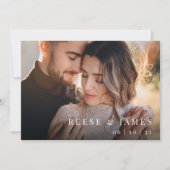Inline | Moderne Minimalistische Hochzeit des Foto Save The Date (Vorderseite)