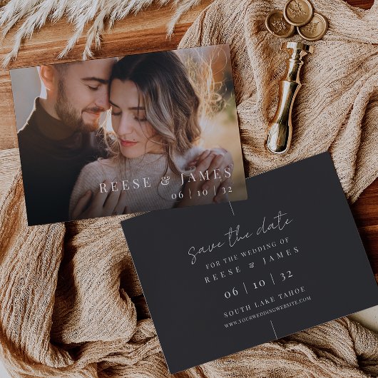 Inline | Moderne Minimalistische Hochzeit des Foto Save The Date