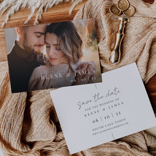 Inline | Moderne Minimalistische Hochzeit des Foto Save The Date