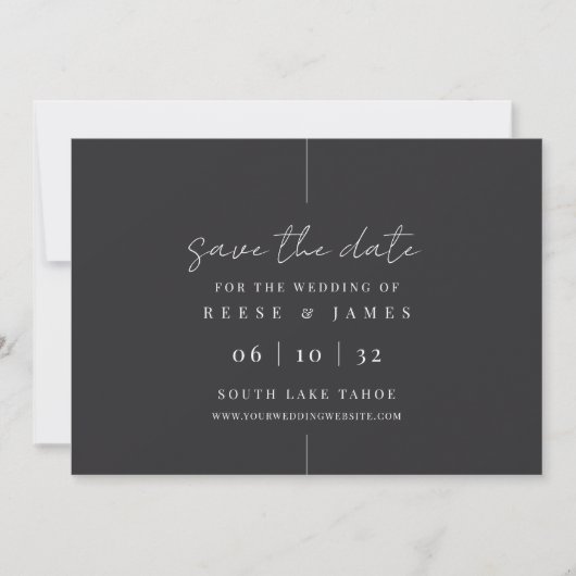 Inline | Moderne Minimalistische Hochzeit Save The Date (Vorderseite)