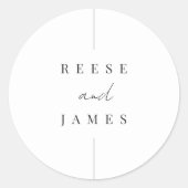 Inline | Moderne Personalisierte Hochzeit Runder Aufkleber (Vorderseite)