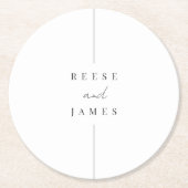 Inline | Moderne Personalisierte Hochzeit Runder Pappuntersetzer (Vorderseite)