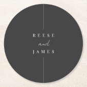Inline | Moderne Personalisierte Hochzeit Runder Pappuntersetzer (Vorderseite)