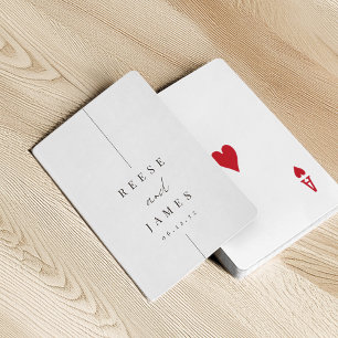 Inline Moderne Personalisierte Hochzeit Spielkarten