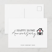 Inline-Script Herz-Haus-Jubiläum Zuhause Postkarte (Vorne/Hinten)