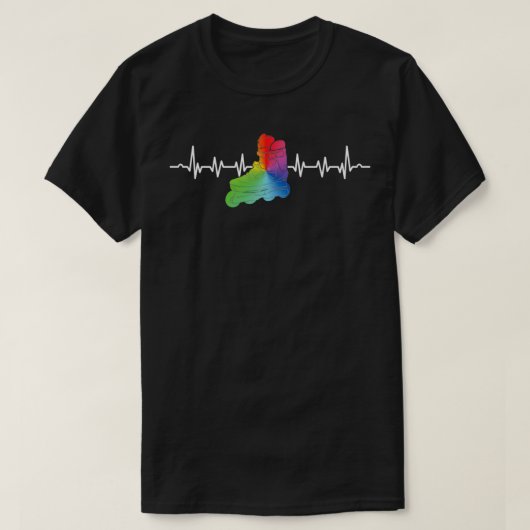 Inline-Skate-Heartbeat-Rollerblade für Skater Inli T-Shirt (Design vorne)