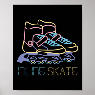 Inline Skate Inline Skates Vintage Old School 80er Poster