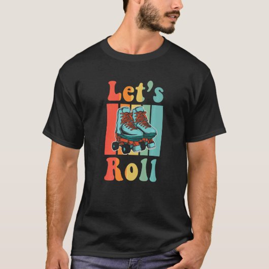 Inline-Skate Rollerskating Roller Achtziger Outfit T-Shirt (Vorderseite)