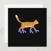 Inline Skaten Cat Kitten Rollerblading Skate Gif Einladung (Vorne/Hinten)