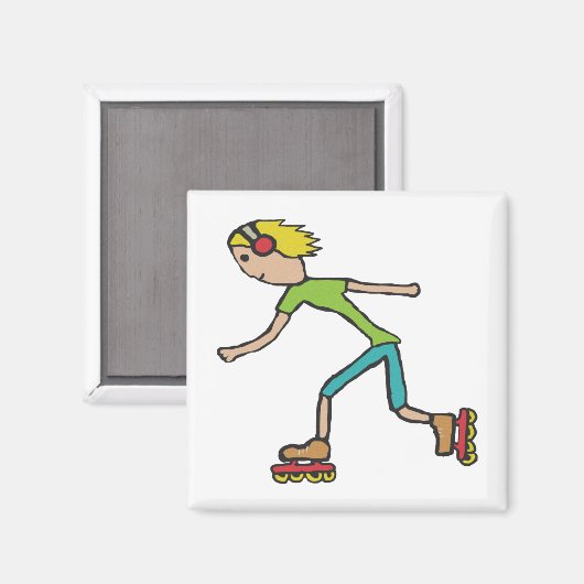 Inline-Skaten Magnet (Vorderseite/Rückseite)