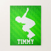 Inline-Skaten; Neon-grüne Streifen Puzzle (Vertikal)