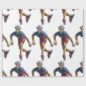 Inline Skater Cool Retro Rollerblading Geschenkpapier (Flach)