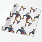 Inline Skater Cool Retro Rollerblading Geschenkpapier (Ungerollt)