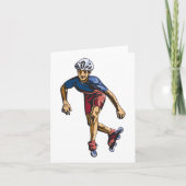 Inline Skater Cool Retro Rollerblading Karte (Vorderseite)