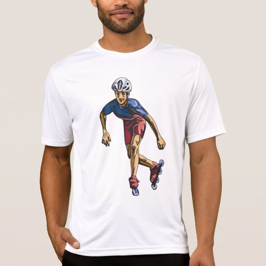 Inline Skater Cool Retro Rollerblading T-Shirt (Vorderseite)