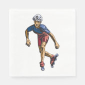 Inline Skater Coole Retro-Rollerblade Serviette (Vorderseite)