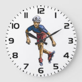 Inline-Skater Cooles Retro-Rollerblading Große Wanduhr (Vorderseite)
