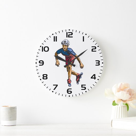 Inline-Skater Cooles Retro-Rollerblading Große Wanduhr