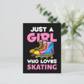 Inline Skater Girl Retro Inline-Skate Lover Postkarte (Stehend Vorderseite)