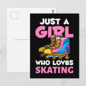 Inline Skater Girl Retro Inline-Skate Lover Postkarte (Vorne/Hinten)