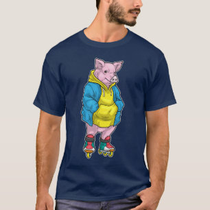 Inline-Skating Inline-Skates Sport Schwein T-Shirt