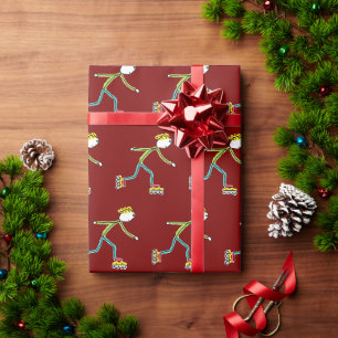 Inline-Skating-Stickman Geschenkpapier