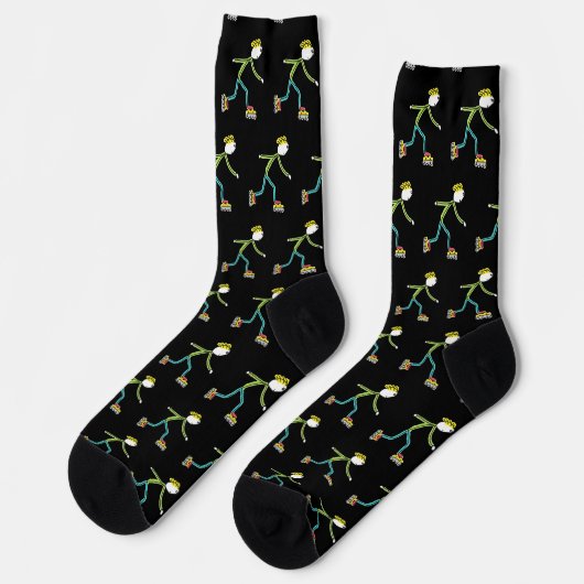 Inline Skating Stickman Socken (Linkes Detail)