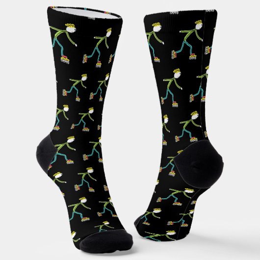 Inline Skating Stickman Socken (Gewinkelt)