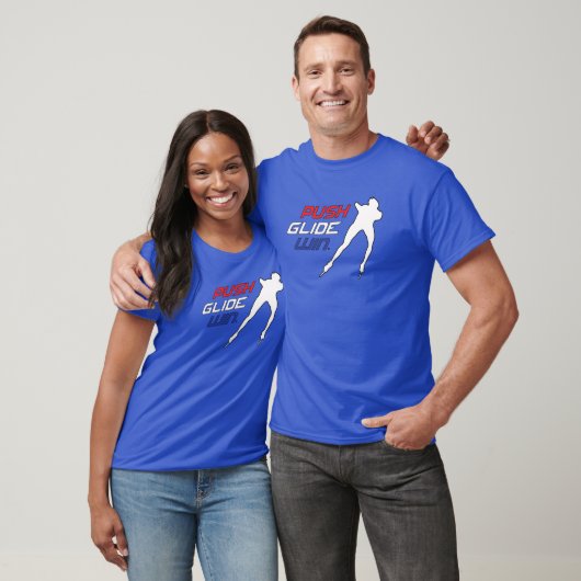 Inline Speed Skaten Push, Glide, Win Design T-Shirt (Unisex)